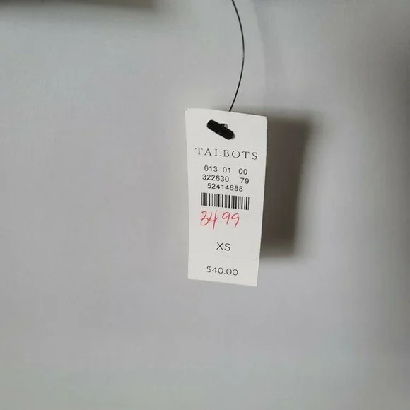 Talbots Long Sleeve Cotton Blend T Shirt Size XS Black with Sparkly Threads NWT - Picture 6 of 6